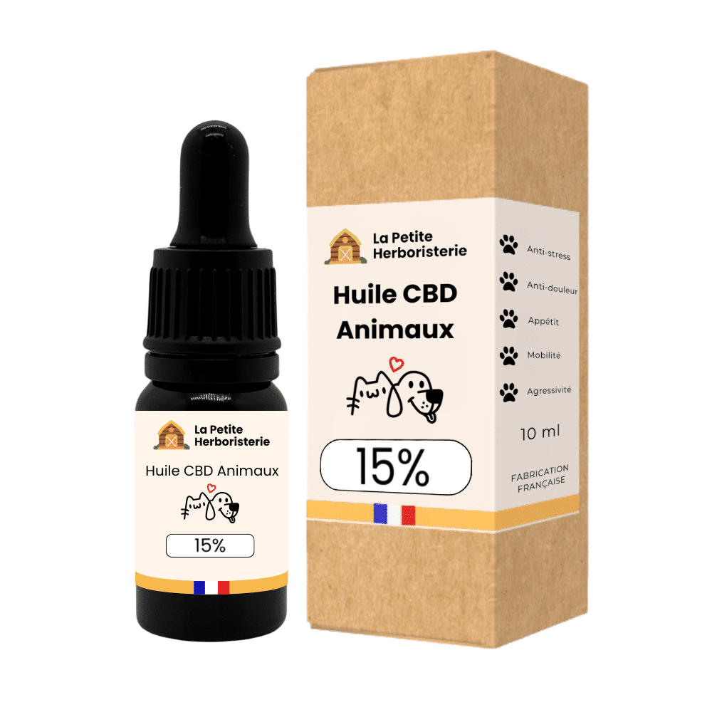 Huile CBD Animaux 15% - La Petite Herboristerie - 1 Fiole